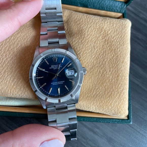 Rolex watch blue dial oyster perpetual date 34mm - Picture 2 of 6